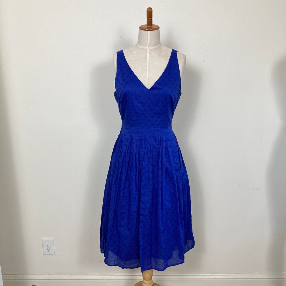 Royal Blue J. Crew Fit & Flare Midi Dress